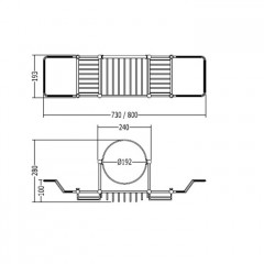 Devon Cavendish Решетка на ванну с зеркалом D=192мм, цвет светлое золото