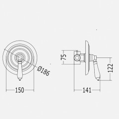 Devon Термостат встраиваемый, с ручкой белой, цвет: хром