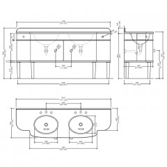Devon Double Music Комплект мебели 180.5x56x96,8 см, состаренная алюминиевая отделка со столешницей из гранита nero assoluto