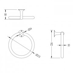 Devon&Devon New York Полотенцедержатель-кольцо, никель блестящий