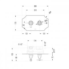 Devon Time Смеситель встроенный термостатический для душа , цвет хром