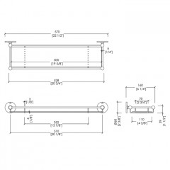 Devon&Devon Cavendish Полочка стеклянная, цвет хром