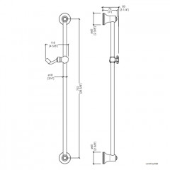 Devon&Devon Austin Душевая штанга, цвет хром