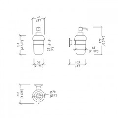 Devon&Devon New York Дозатор для жидкого мыла, держатель и помпа никель блестящий