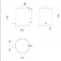 DEVON&DEVON WALTZ Ведро для мусора, с крышкой и педалью, цвет светлое золото