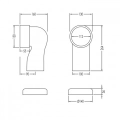 Devon Колено из керамики вертикальное, для слива унитаза, цвет: белый