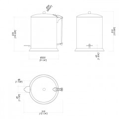 DEVON&DEVON WALTZ Ведро для мусора, с крышкой и педалью, цвет хром
