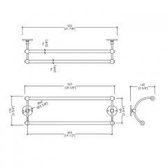 Devon&Devon Cavendish Полотенцедержатель двойной, цвет хром