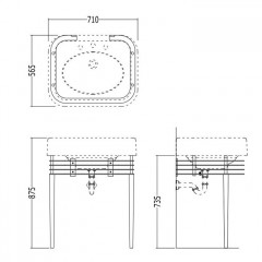 Devon Blues Раковина 71х56,5 cм с 3 отв под смеситель, цвет белый