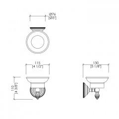 Devon Diamond Мыльница подвесная (белая керамика), цвет: светлое золото
