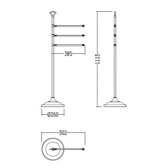Devon Single Полотенцедержатель на подставке, золото