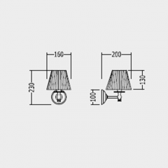Devon Daisy Светильник настенный (16х20хh23 см) с абажуром кремового цвета, фурнитура: светлое золото