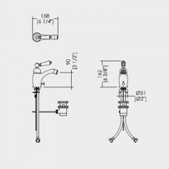 Devon Dandy Смеситель для биде на 1 отв., ручка белая, цвет: хром