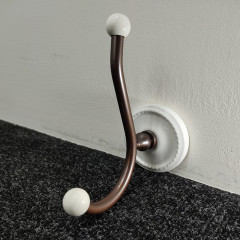 Devon DOROTHY вешалка-крючок настенный, держатель цвет: состаренная медь/белый (Спец.цена из наличия)