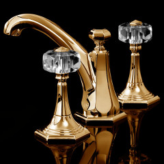 Devon&Devon Excelsior Gemstone Смеситель для раковины на 3 отв., донный клапан. Цвет: золото 24к.