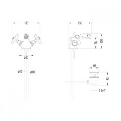 Devon City Смеситель для биде, на 1 отв. с донным клапаном, цвет: светлое золото