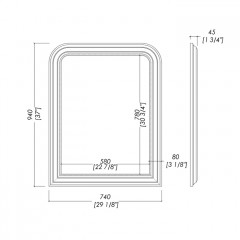 Devon White Madame Зеркало 74x94 см