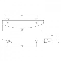Devon&Devon New York Полочка стеклянная, золото