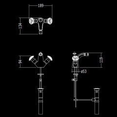 Devon&Devon Excelsior Swan Смеситель для биде на 1 отверстие, донный клапан. Цвет: хром.