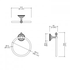 Devon Gemstone Полотенцедержатель -кольцо, цвет никель блестящий