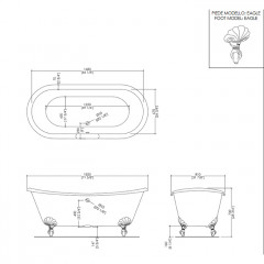 Devon Сифон для ванны, с удлинителем и патрубком выпуска в пол, цвет: медь