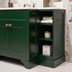 Devon Flair Тумба под раковину 128х102 см, со столешницей из мрамора CALACATTA BORGHINI, раковина WHITE50 , цвет мебели ENGLISH GREEN