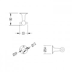 Devon&Devon New York Крючок двойной, никель блестящий