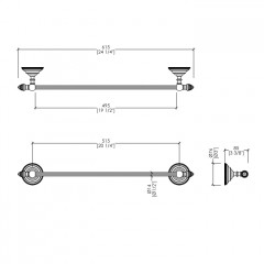 Devon Diamond Полотенцедержатель 615 мм, цвет светлое золото