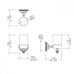 Devon Diamond Стакан керамический белый для зубных щеток, держатель цвет никель блестящий