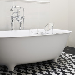 Devon Dove Ванна отдельностоящая на ножк из WHITE TEC PLUS 170.5х52,8х84.6 см, цвет: белый, в компл донный клапан с крышкой из WHITE TEC