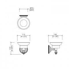 Devon Diamond Мыльница подвесная (белая керамика), цвет: бронза