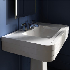 DEVON NOBEL Раковина 86х56х23 cм., подвесная, с 3 отв под смеситель, цвет белый (можно комплектовать пьедесталом IBCOLBLUES)