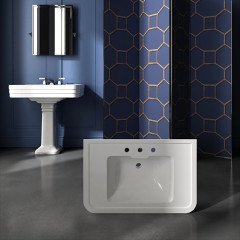 DEVON NOBEL Раковина 86х56х23 cм., подвесная, с 3 отв под смеситель, цвет белый (можно комплектовать пьедесталом IBCOLBLUES)