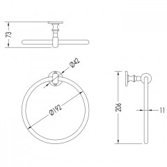 Devon First Class Полотенцедержатель кольцо, цвет никель блестящий