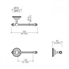 Devon Diamond Держатель для туалетной бумаги 225 мм, цвет никель блестящий