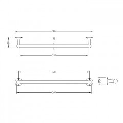 Devon&Devon New York Полотенцедержатель 58.5 см, никель блестящий