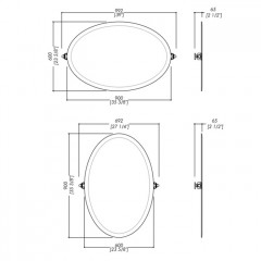Devon Beauty 2 Зеркало поворотное, монтаж вертикально (91хh118см) или горизонтально(130хh79см), отделка хром
