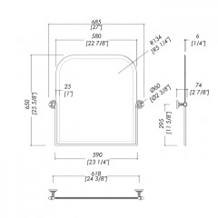 Devon Gatsby 1 Зеркало поворотное 68,5x65 см c держателями настенными, цвет хром