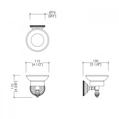 Devon Black Diamond Мыльница подвесная (черная керамика), цвет: бронза