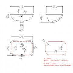 Devon Swindon Раковина встраиваемая под столешницу (55,5х38,5 cм), цвет: белый