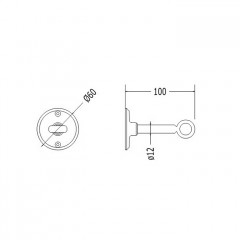 Devon Держатель для цепочки механизма высокого бачка, цвет: хром