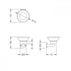Devon&Devon New York Мыльница с настенным держателем, керамика/никель блестящий
