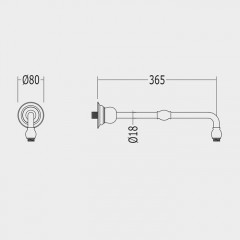 Devon Кронштейн для верхнего душа 365 мм , цвет: хром