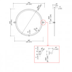 Devon First Class Зеркало поворотное, круглое (53/63х50хh53cм), цвет хром