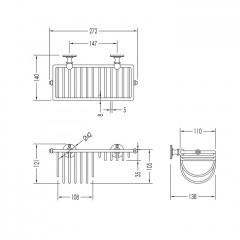 Devon First Class Полочка для губки решетчатая, настенная, цвет: никель блестящий