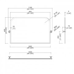 Devon Gatsby 2 Зеркало поворотное 110x65 см c держателями настенными, цвет хром
