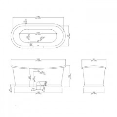 Devon REGAL Ванна чугунная 1820х810х705 cм, свободностоящая, отделанная с внешней стороны алюминиевыми листами