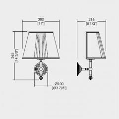Devon Gemstone Светильник настенный с плафоном, цвет основания никель блестящий