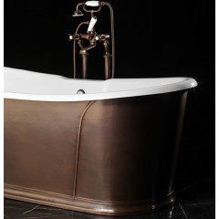 Devon&Devon Camelot Ванна 182х81х70,5 см, чугунная, отдельностоящая, с внешней облицовкой из пластин античной меди