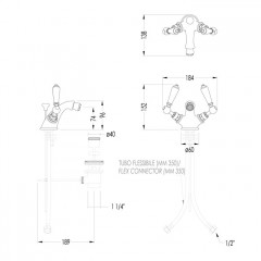 Devon Black Dandy Смеситель для биде на 1 отв., с донным клапаном, c ручками черными, цвет: светлое золото